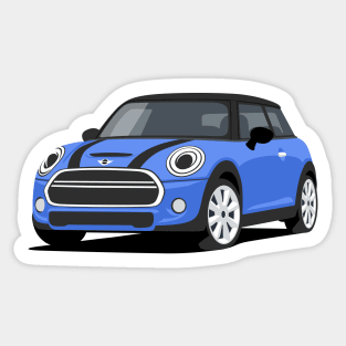 Car sport  mini retro blue Sticker